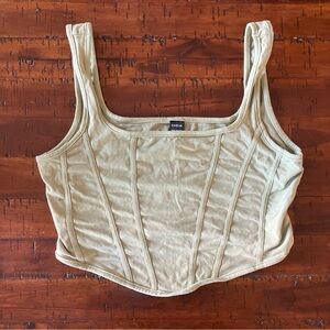 SHEIN Green Fitted Bustier Tank Top